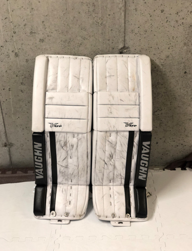 White Used Intermediate 30" Vaughn Velocity XFP Goalie Leg Pads
