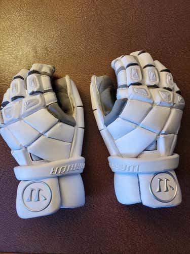 Warrior Nemesis Pro Lax Lacrosse Goalie Gloves Almost New With Tags White L Large 13"