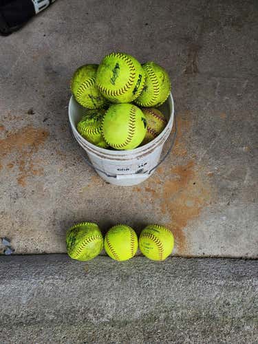 15 used softballs, mostly 12", 2 11"