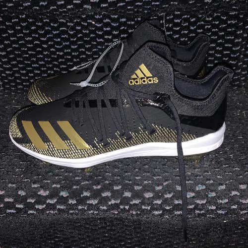 Adidas AfterBurner 6 Gold Metal Baseball Cleats Adizero Sz 10.5