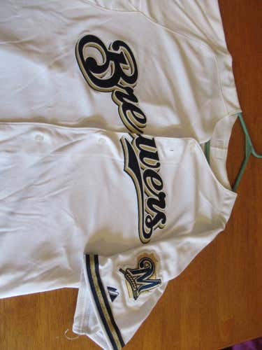 Brewers Cool Base Authentic Collection Home Jersey Size 48