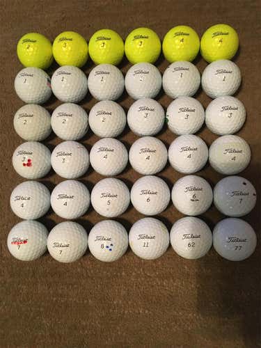 White Used Titleist Pro V1 36 Pack (3 Dozen) Balls