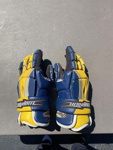 Blue Used Player's Warrior Hypno OG 14" Lacrosse Gloves