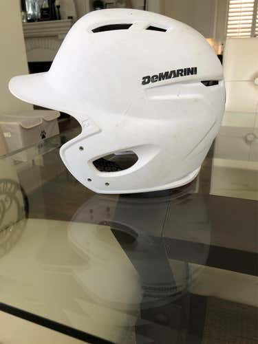 White Used 7 1/4 DeMarini Batting Helmet