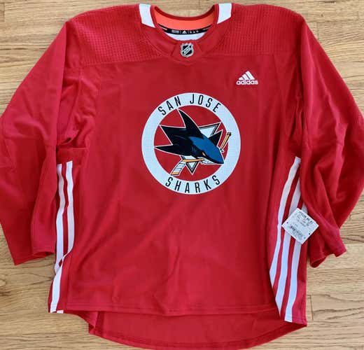 Adidas San Jose Sharks Pro Stock Practice Jersey, Size 58, NWT, MIC
