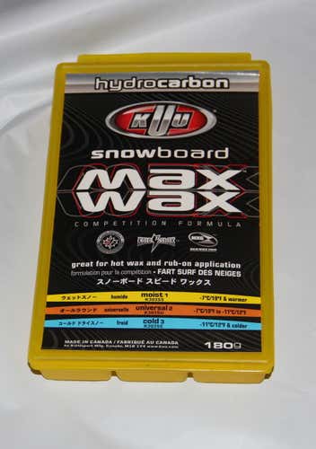 KUU Canada snowboard wax Maxx hydrocarbon wax yellow moist new