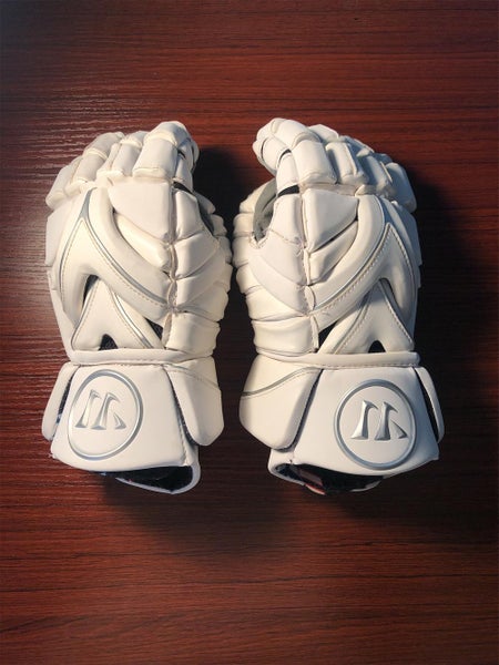 White New Player's Warrior Rabil 13" Lacrosse Gloves