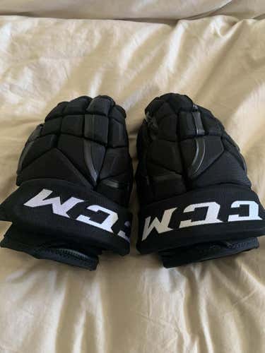 Black New Senior CCM HG12 Gloves 14" Pro Stock