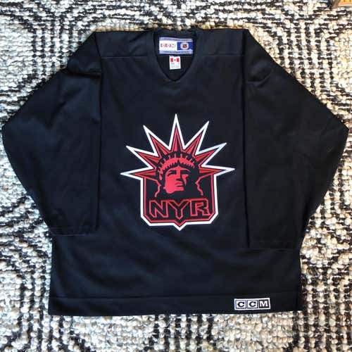 New York Rangers *Rare* Red Lady Liberty CCM Black Jersey Senior XL