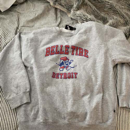 Gray Adult Medium Belle Tire AAA Hockey crew neck