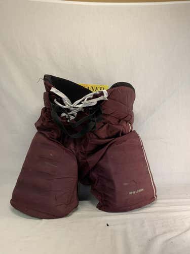 Used Bauer Pro Stock Size Sr M Maroon Ice Hockey Pants