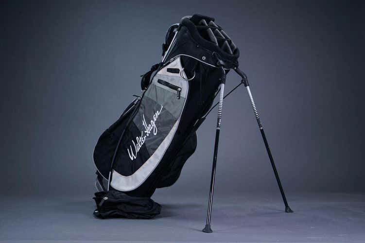 WALTER HAGEN LIGHTWEIGHT 10-WAY DIVIDER GOLF STAND BAG BLACK/GRAY/WHITE