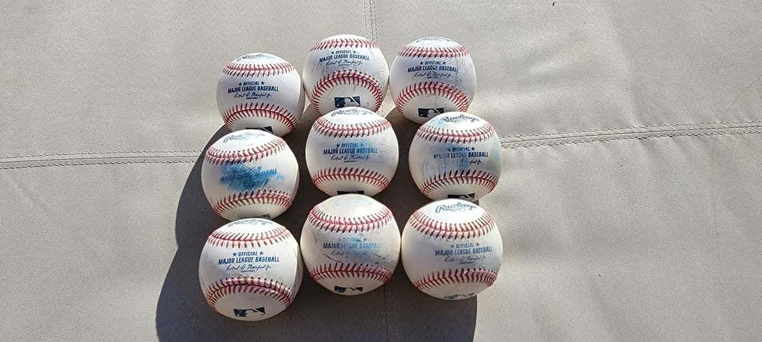 Used Rawlings Baseballs 9 Pack