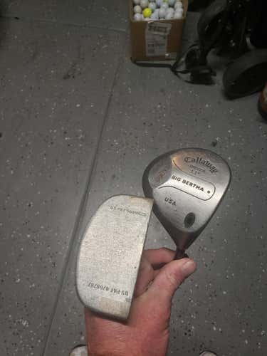 Used Men's Callaway Right Handed Big Bertha Driver and carbite mallet putterRegular Flex 11.5 Loft
