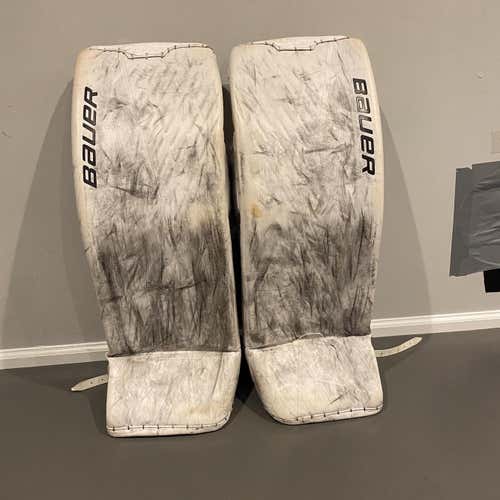 White Senior 33" Bauer Ultrasonic  Goalie Leg Pads
