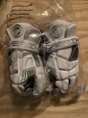 White New Player's Maverik M5 Lacrosse Gloves 12"