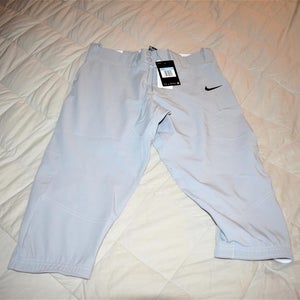 NEW - Nike Team Piped 3/4 Softball Pants, Gray, Medium
