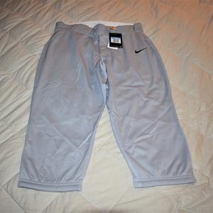 NEW - Nike Team 3/4 Piped Softball Pants, Gray, Medium