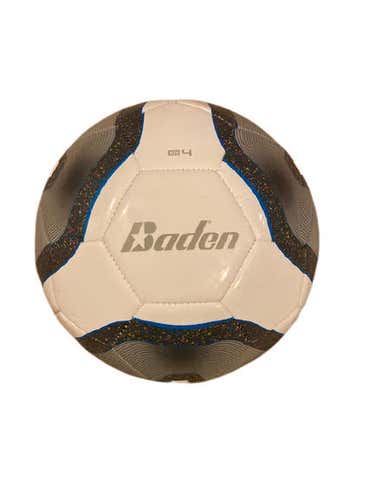 New Baden Team Soccer Ball Size 4 (Ages 8-12) Grey White Free Shipping