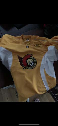 Yellow Adult Size 58 CCM Pro Stock Jersey
