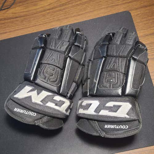 Used Pro Stock CCM CL 14" Black Hockey Gloves. Sean Couturier NHL Flyers.