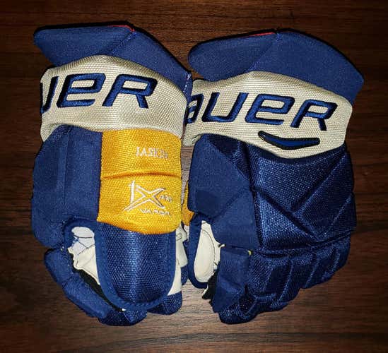 St. Louis Blues Heritage Jaskin Bauer Vapor 1X Pro Lite Gloves 14" Pro Stock