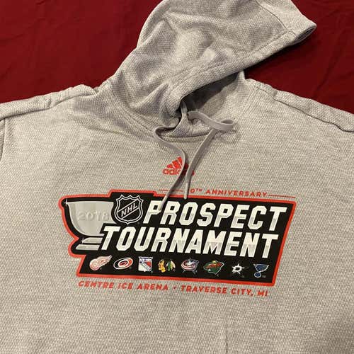 RARE - 2018 NHL Hockey Prospect Tournament Gray Adult XXL Adidas Hoodie Sweatshirt