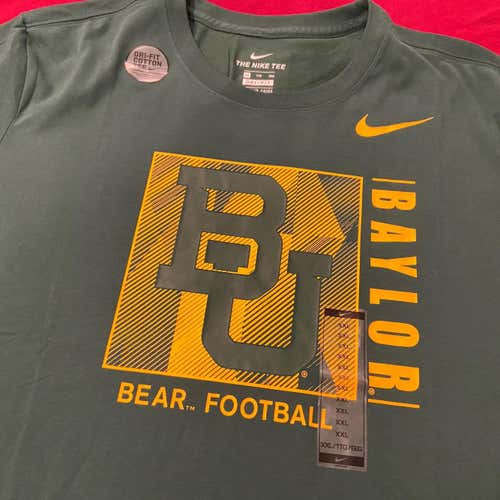 Baylor Bears Football Green Adult XXL NCAA Nike T-Shirt * NWT