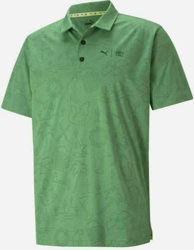 PUMA First Mile Flash Polo Shirt Amazon Green Men's XX-Large XXL NWT #37411
