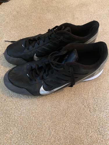 Black Used Adult Men's Size 13 (Women's 14) Molded Cleats Nike Cleats