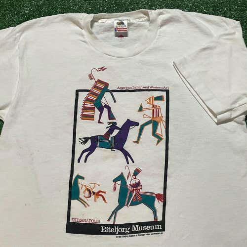 Eiteljorg Museum Art T Shirt Mens Large Adult White Test Print 1/1 Fish Montana