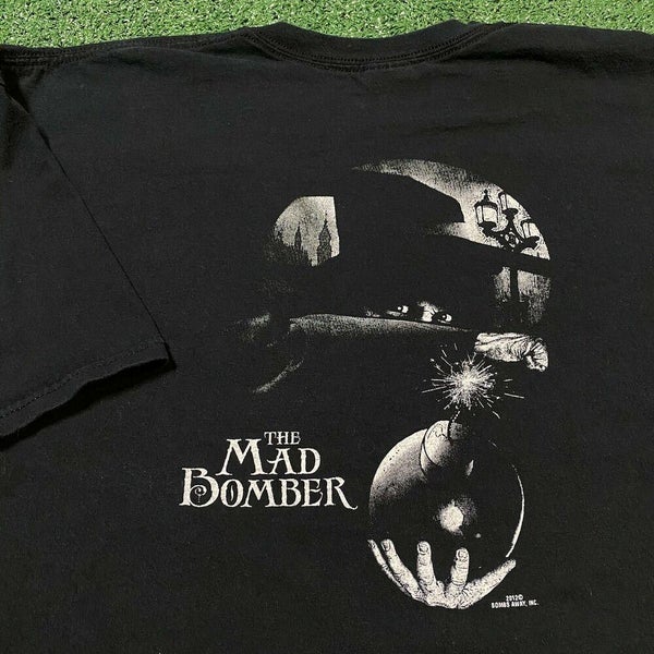 Mad Bomber T Shirt Mens 2XL Adult Black Guy Fawkes London
