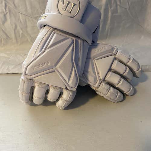 White New Player's Warrior Evo Pro 13" Lacrosse Gloves