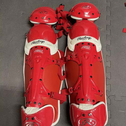 Red Adult Rawlings Catcher's Leg Guard