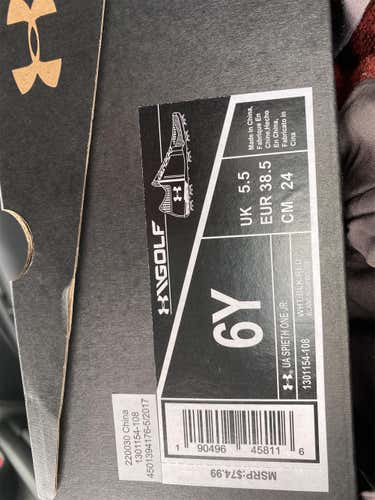 Under Armour Spieth One Golf Shoes White Unisex Size 6.0 (Women's 7.0)