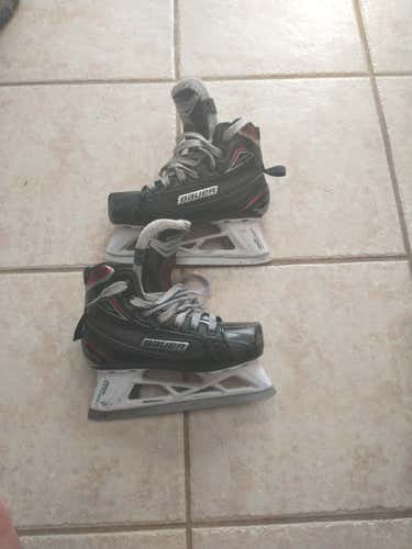 Used Junior Bauer Vapor X700 Hockey Goalie Skates Regular Width Size 1