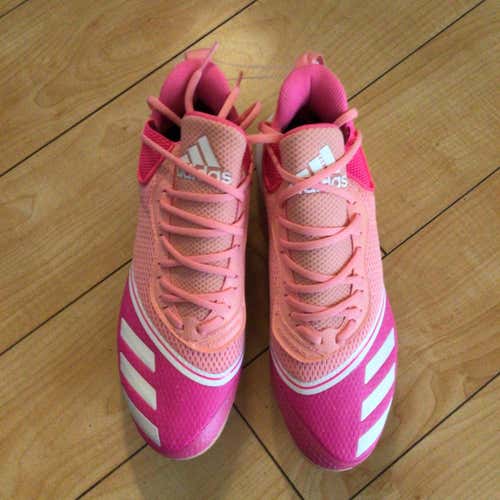 NEW Adidas Icon V Boost Pink Metal Baseball Cleats FW5543 Men's Size 12.5
