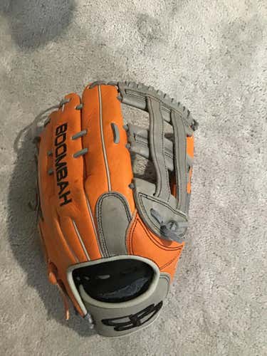 Orange Used Adult Boombah Right Hand Throw Outfield Baseball Glove 13"