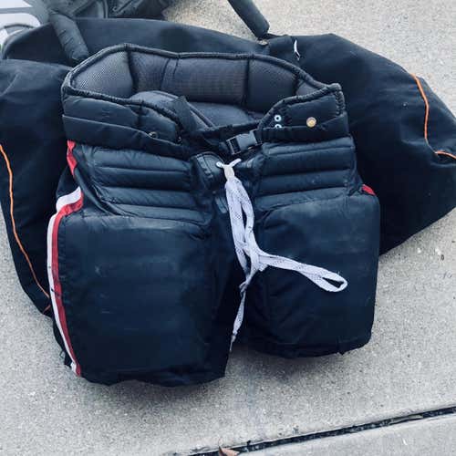 Black Senior Large Bauer custom Pro Stock Hockey Goalie Pants