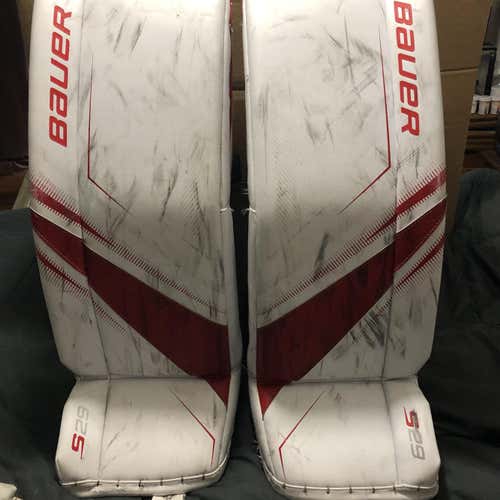 Red Intermediate 32" Bauer Supreme S29 Goalie Leg Pads