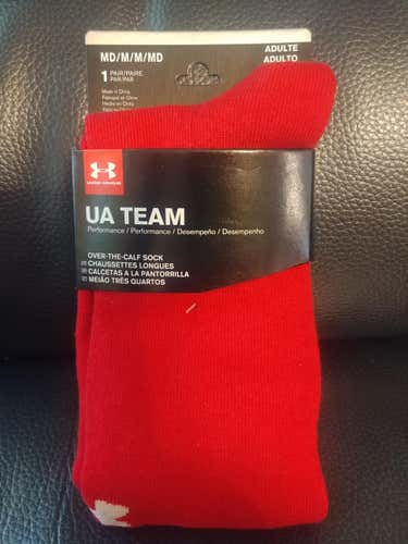 Red New Over-The- Calf Adult Medium Under Armour Socks