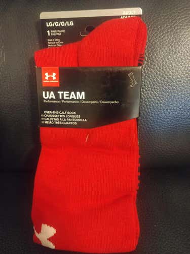 Red New Over-The-Calf Adult Large Under Armour Socks