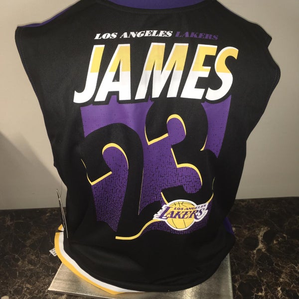 Lebron James #6 Los Angeles Lakers NBA Brand Yellow Jersey Adult Size- Large