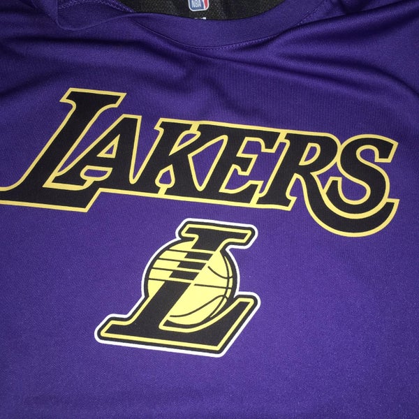 Los Angeles Lakers Shirt Adult Large Black Gold Nike Lebron James #6 Tee  Mens