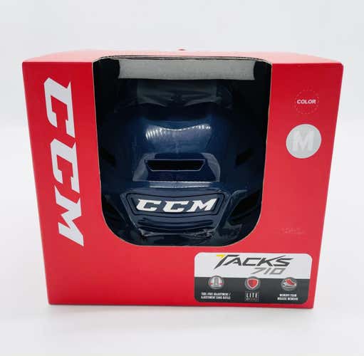 New CCM Tack 710 NHL Pro Stock Hockey Helmet M-Buffalo Sabres-Navy