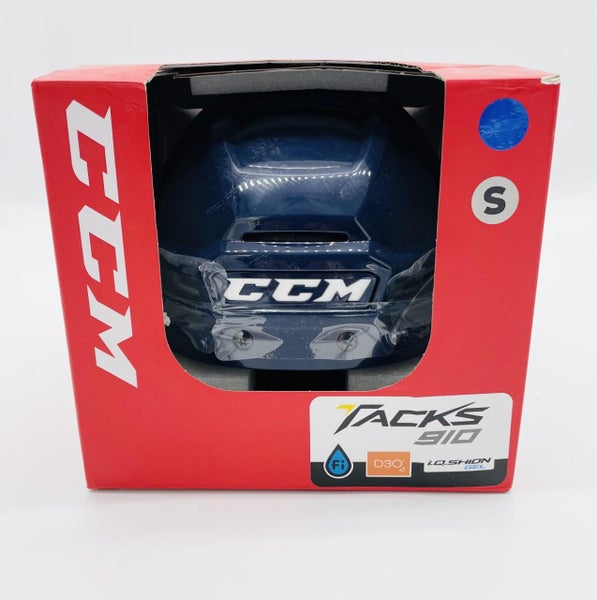 New CCM Tack 910 NHL Pro Stock Hockey Helmet S-Buffalo Sabres-Navy