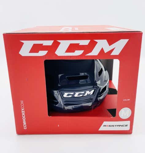 New CCM Tacks Resistance NHL Pro Stock Hockey Helmet M-Buffalo Sabres-Navy