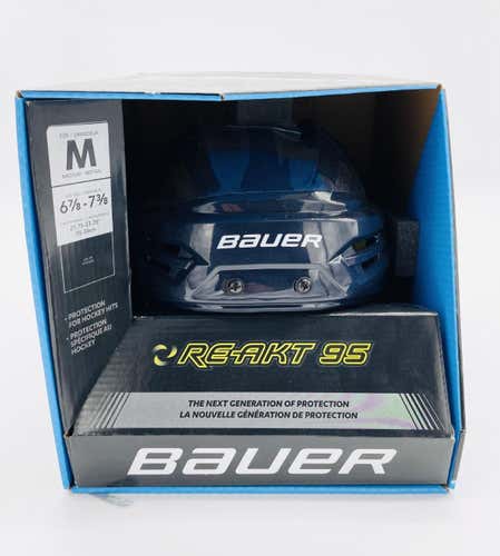 New Bauer Re-Akt 95 NHL Pro Stock Hockey Helmet-M-Buffalo Sabres-Navy