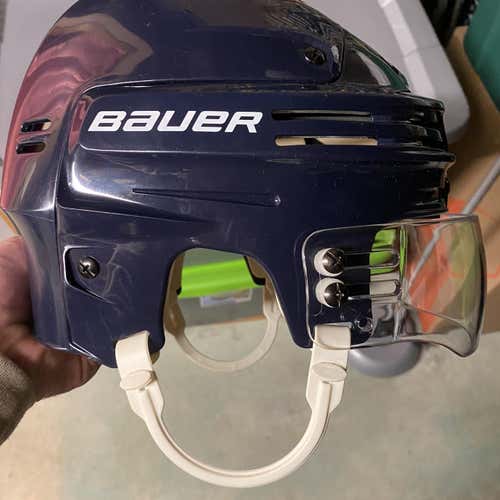 Navy Blue Bauer 4500 with Tron Hockey Pro Style Half Shield
