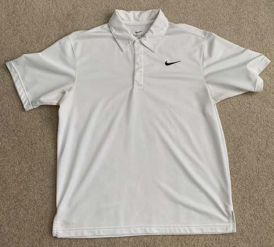 Nike Dri Fit White Adult Medium Golf Polo